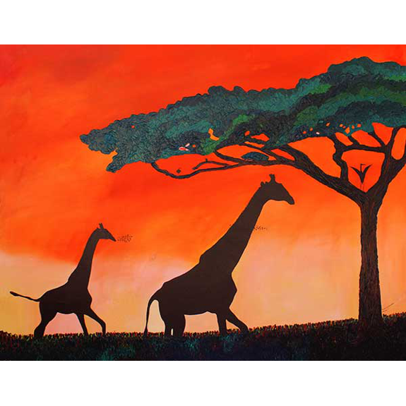 Giraffes at Sunset